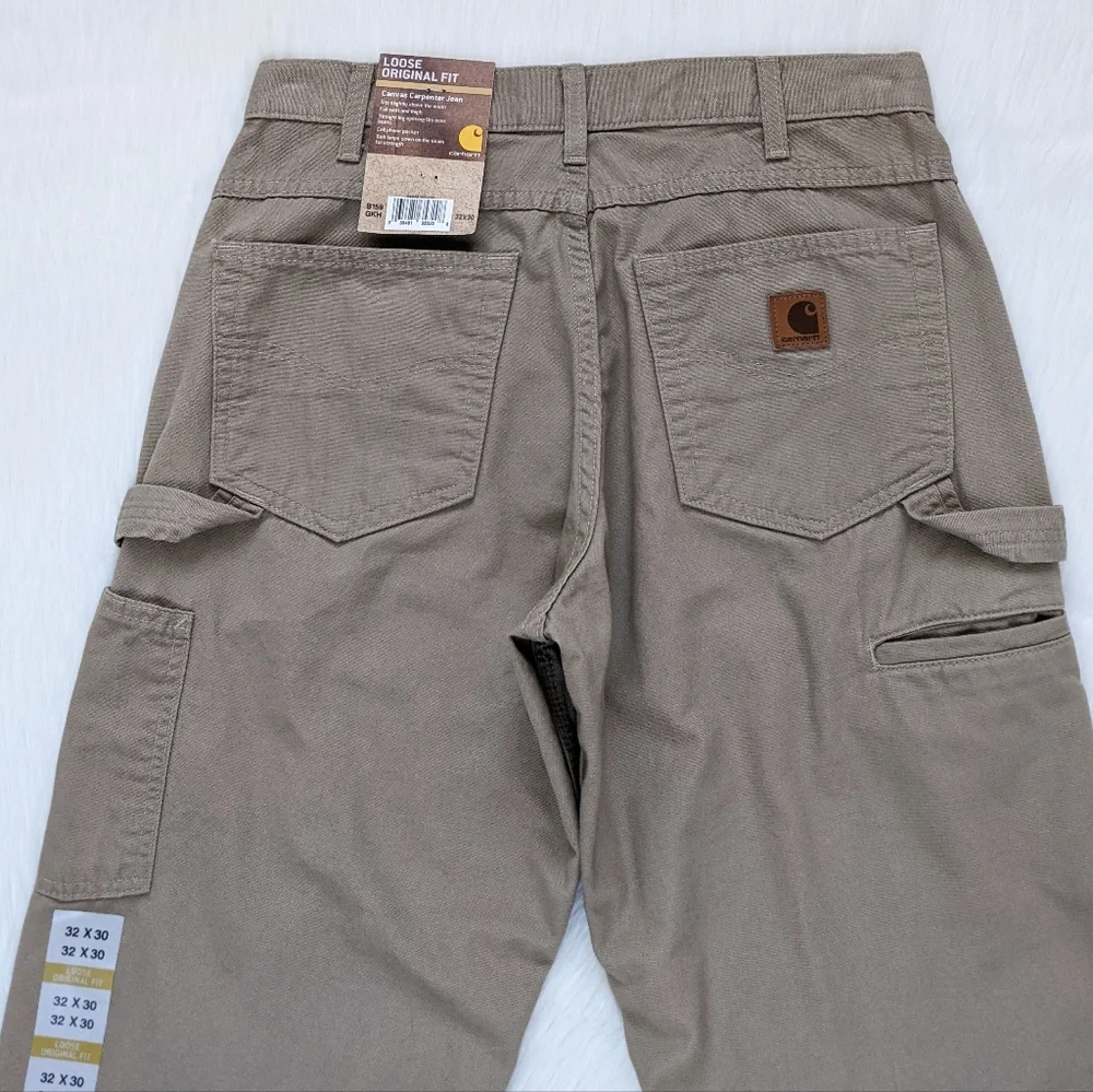 NWT Men's Carhartt Canvas Carpenter Jeans Loose Original Fit | Size 32x30